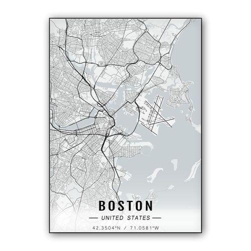 Boston map wall art poster
