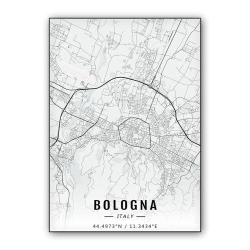 Bologna map wall art poster