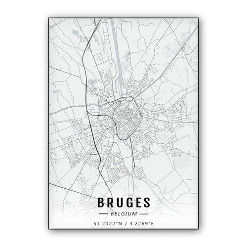 Bruges map wall art poster
