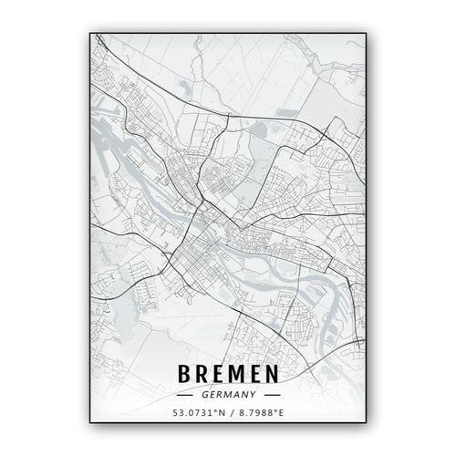 Bremen map wall art poster