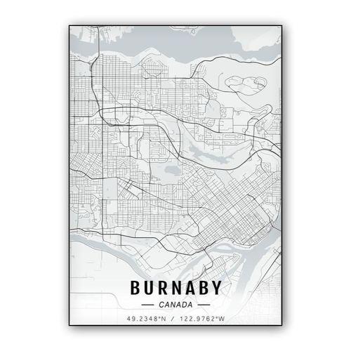 Burnaby map wall art poster