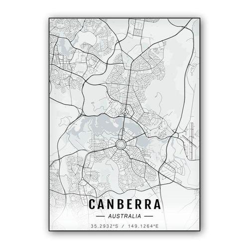 Canberra map wall art poster