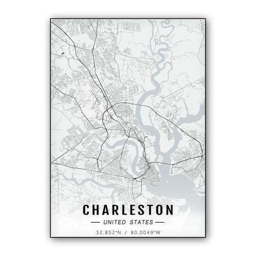 Charleston map wall art poster
