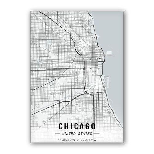 Chicago map wall art poster