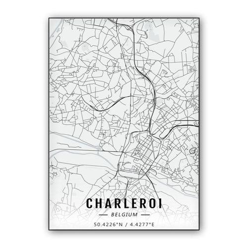 Charleroi map wall art poster