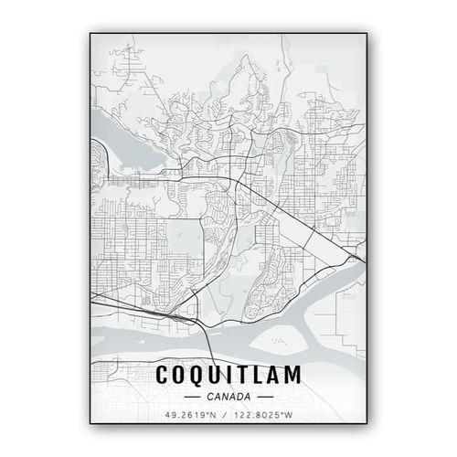 Coquitlam map wall art poster