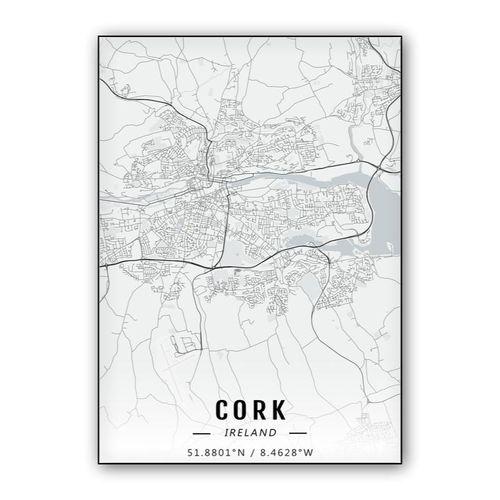 Cork map wall art poster