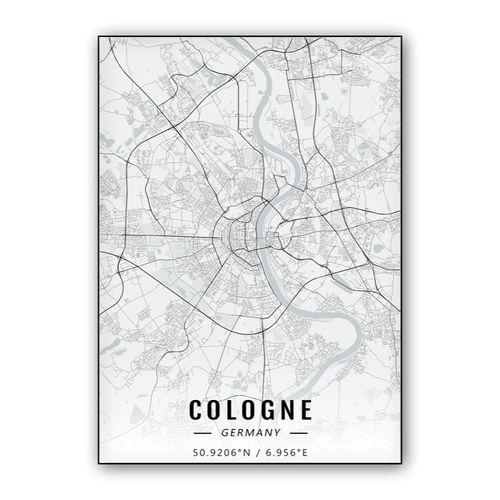 Cologne map wall art poster