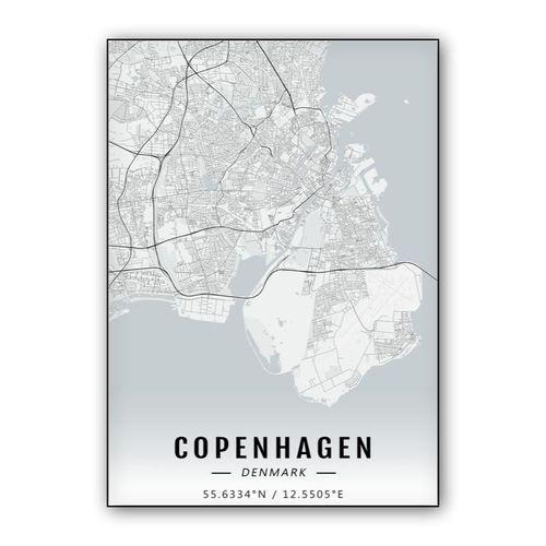 Copenhagen map wall art poster