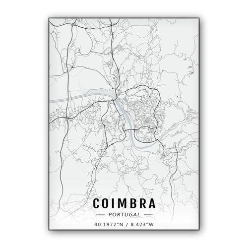 Coimbra map wall art poster
