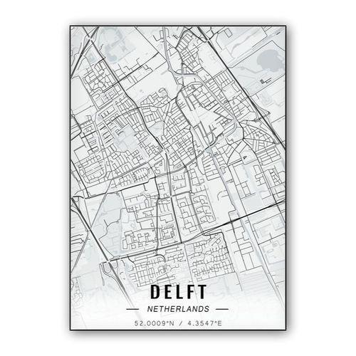 Delft map wall art poster