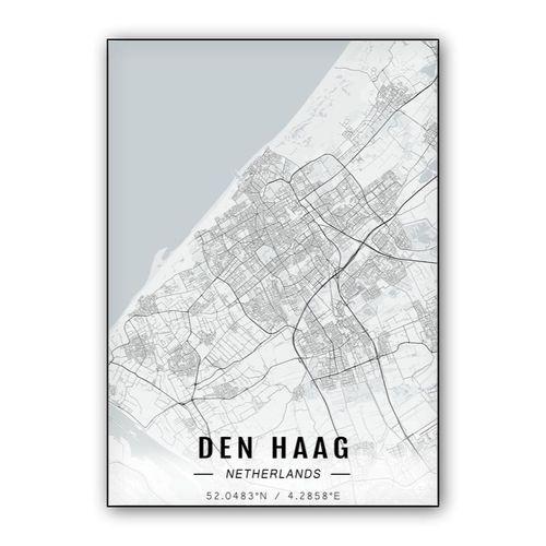 Den Haag map wall art poster