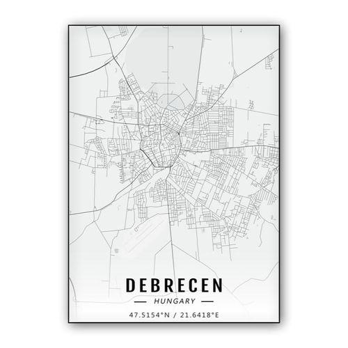 Debrecen map wall art poster