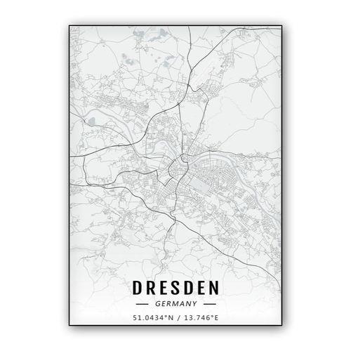 Dresden map wall art poster
