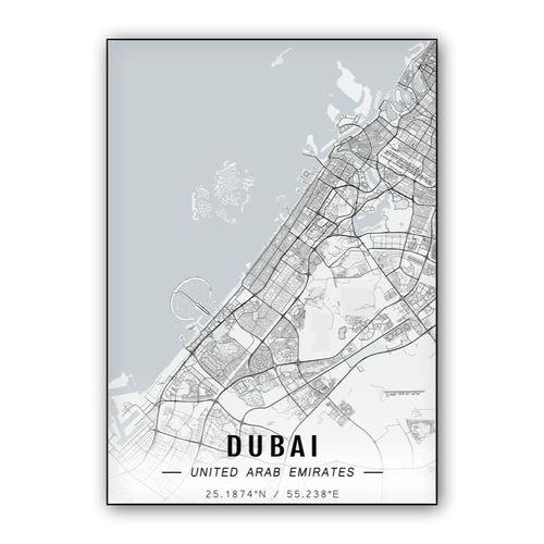 Dubai map wall art poster