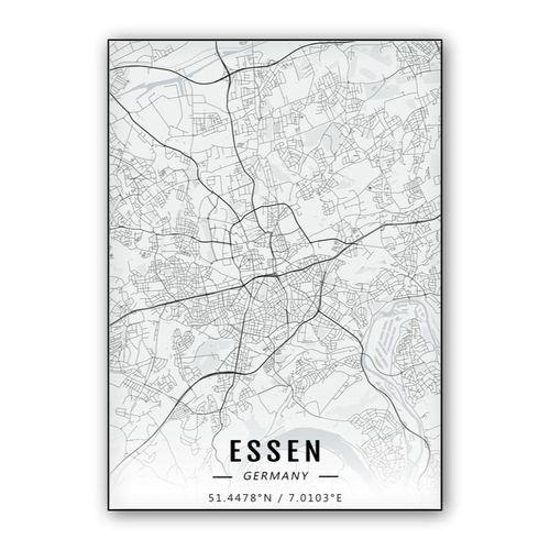 Essen map wall art poster