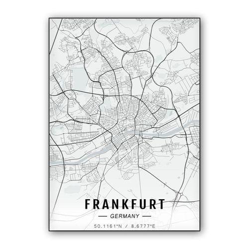 Frankfurt map wall art poster