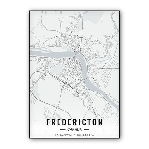 Fredericton map wall art poster