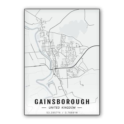 Gainsborough map wall art poster