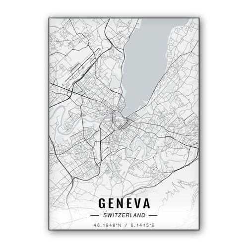 Geneva map wall art poster