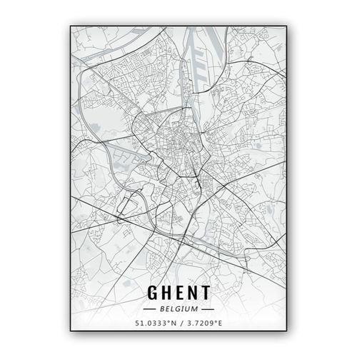 Ghent map wall art poster