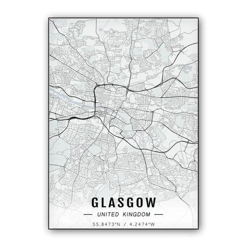 Glasgow map wall art poster
