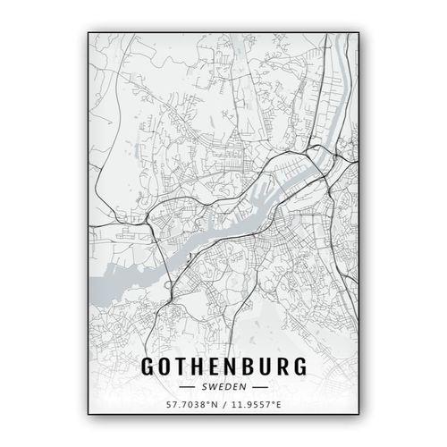 Gothenburg map wall art poster