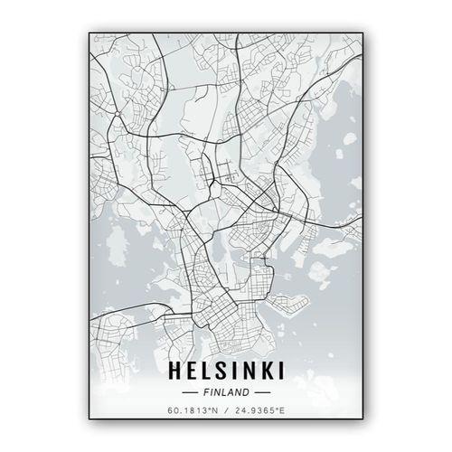 Helsinki map wall art poster