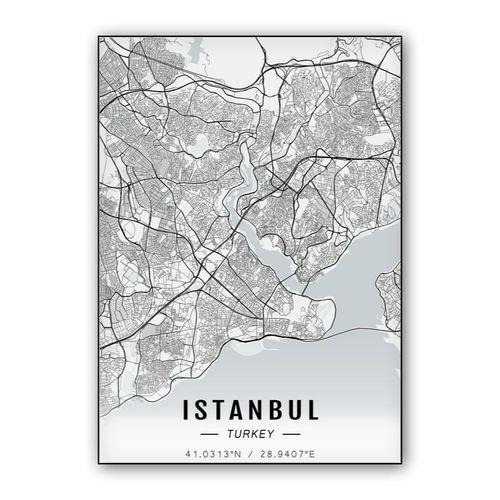 Istanbul map wall art poster