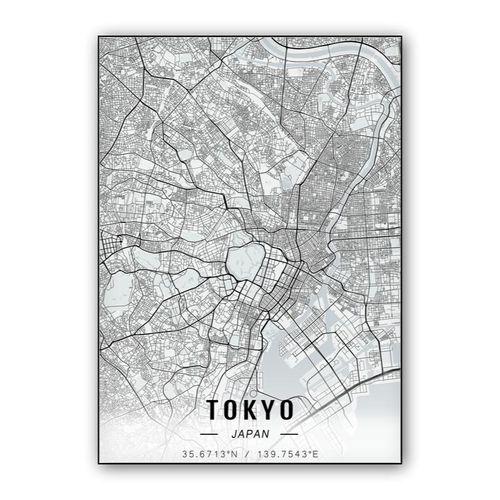Tokyo map wall art poster