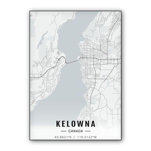 Kelowna map wall art poster