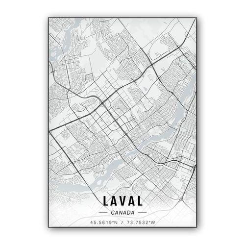 Laval map wall art poster