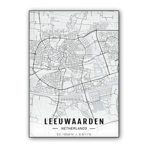 Leeuwaarden map wall art poster