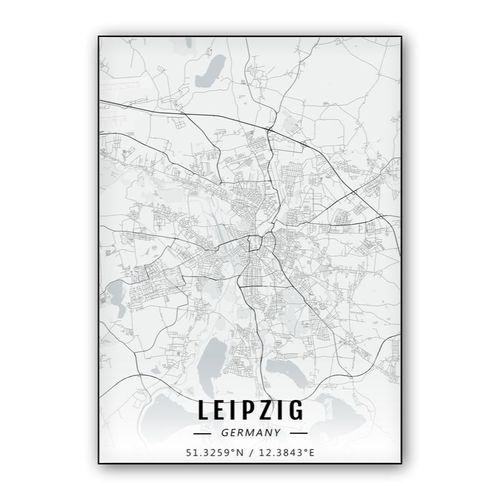 Leipzig map wall art poster