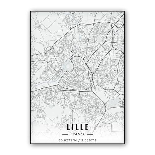Lille map wall art poster