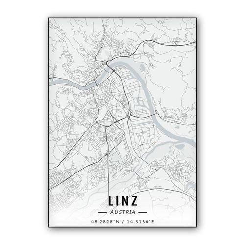 Linz map wall art poster
