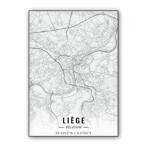 Liège map wall art poster