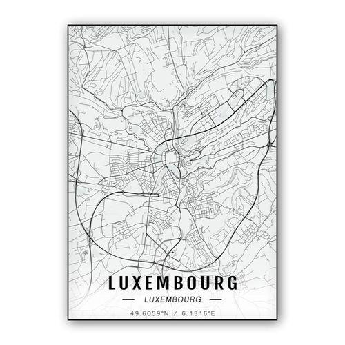 Luxembourg map wall art poster