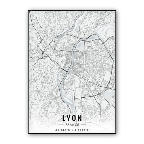 Lyon map wall art poster