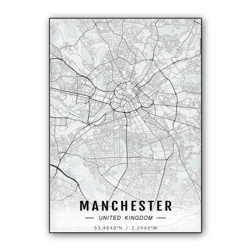 Manchester map wall art poster