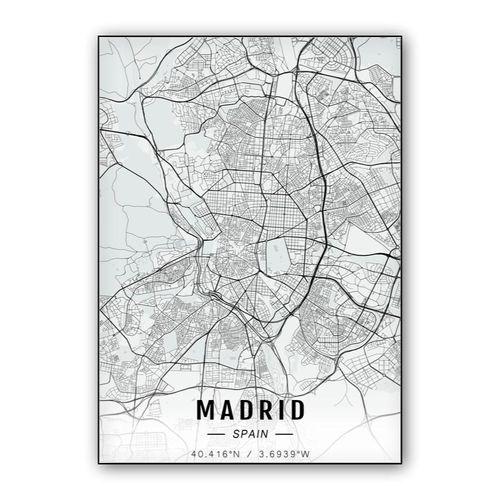 Madrid map wall art poster