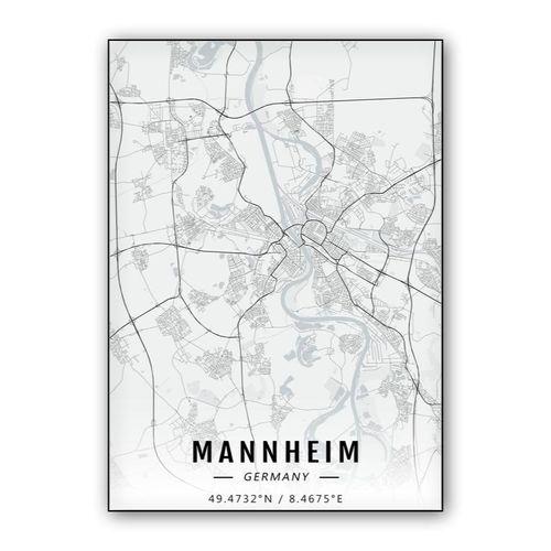 Mannheim map wall art poster