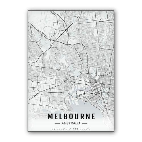 Melbourne map wall art poster