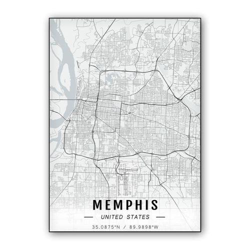 Memphis map wall art poster