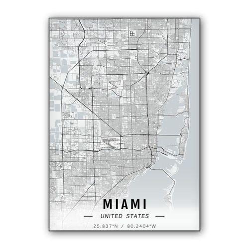 Miami map wall art poster