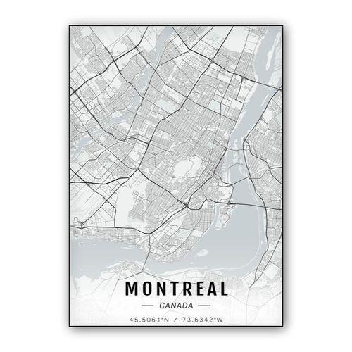 Montreal map wall art poster