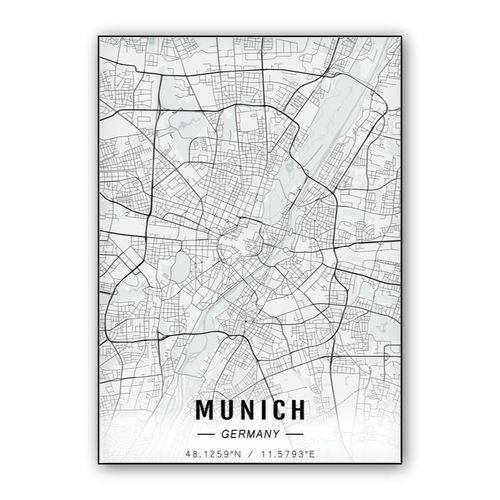 Munich map wall art poster