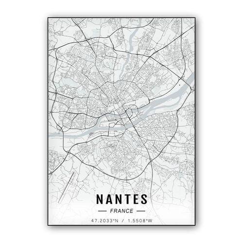 Nantes map wall art poster