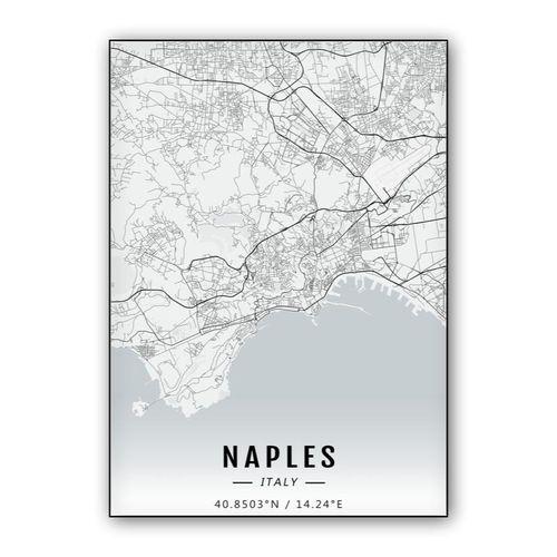 Naples map wall art poster