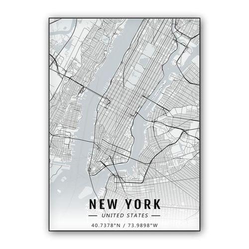 New York map wall art poster